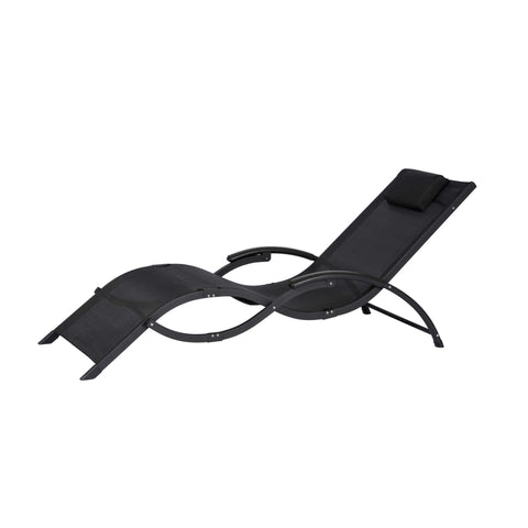 Sea Breeze Ultra Comfortable Foldaway Cool Mesh Lounger - Black