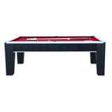 Mirage 88-in Pool Table - Black and Silver with Dark Red Felt