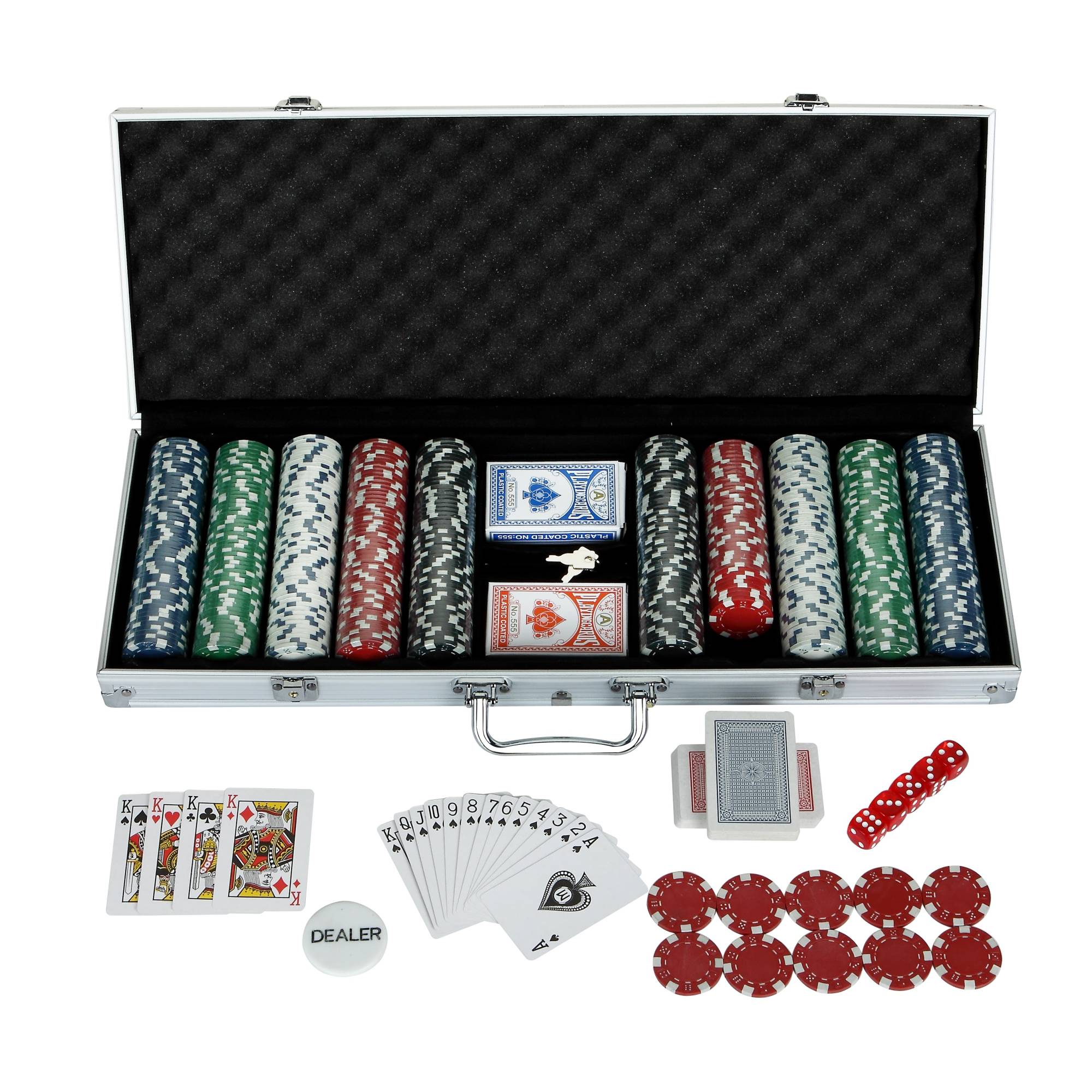 Poker Set, Luxury Poker Chips and Poker Cards Set with Wooden