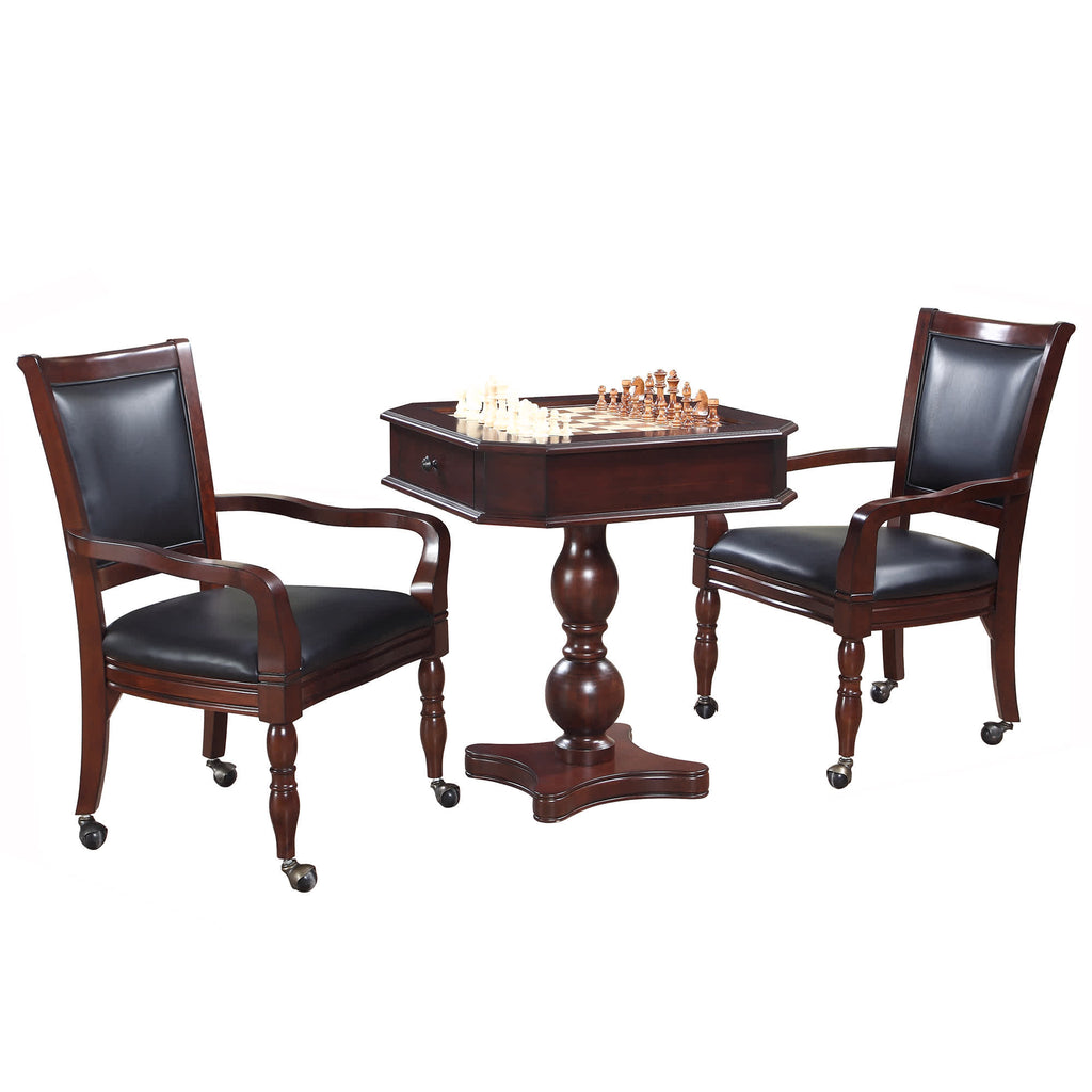 Fortress 28-in Chess 3-in-1 Pedestal Game Table Set with Chairs