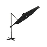 Santiago II 10-ft Octagon Cantilever Umbrella with LED Lights - Polyester Canopy