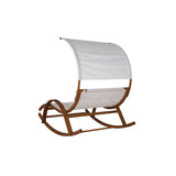 Bentwood Breeze Wood Frame Dual Rocking Lounger With Canopy