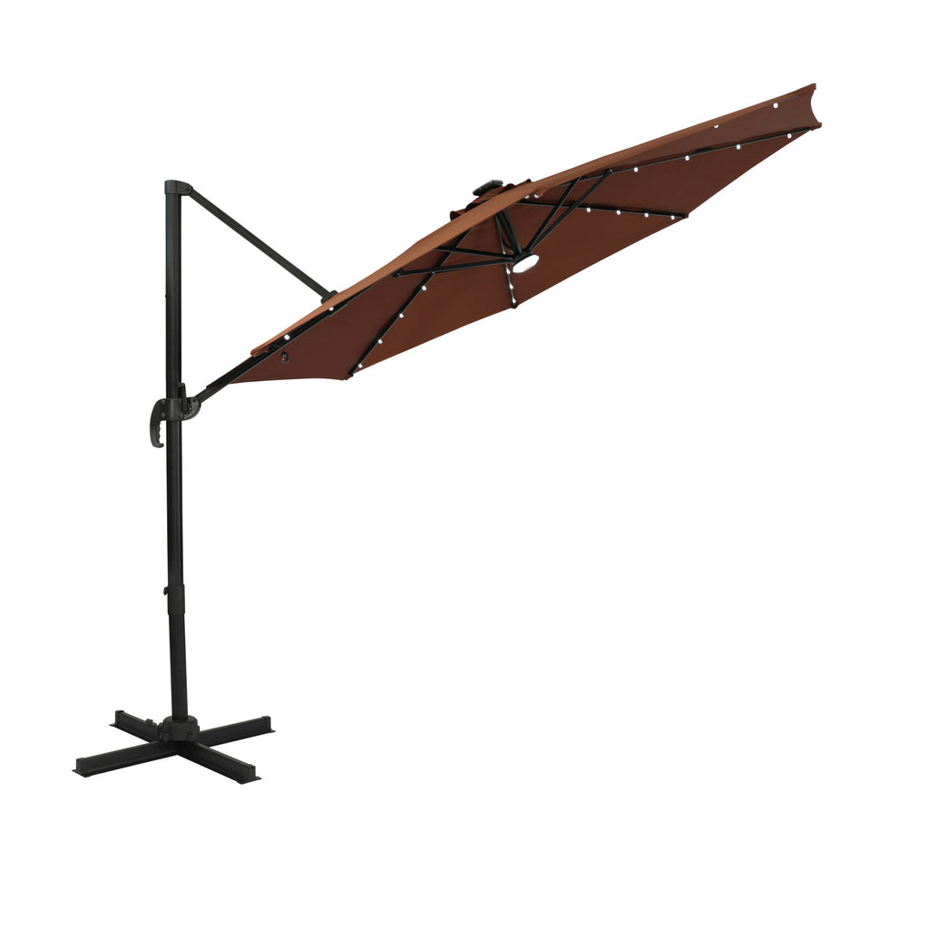 Santiago II 10-ft Octagon Cantilever Umbrella with LED Lights