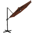 Santiago II 10-ft Octagon Cantilever Umbrella with LED Lights - Polyester Canopy