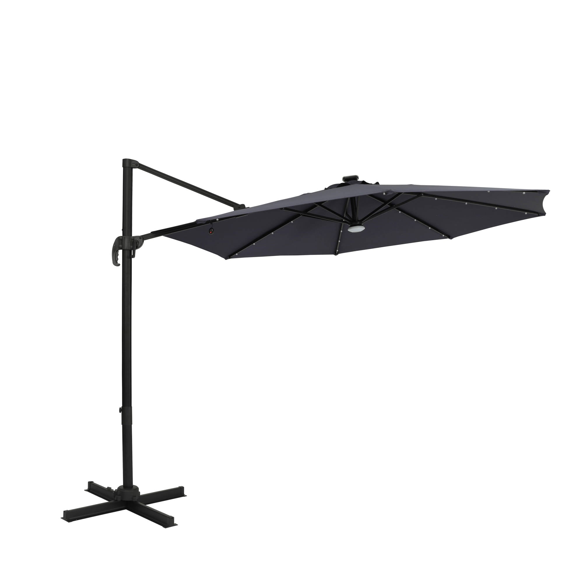 Santiago II 10-ft Octagon Cantilever Umbrella with LED Lights Santiago II 10-ft Octagon Cantilever Umbrella with LED Lights